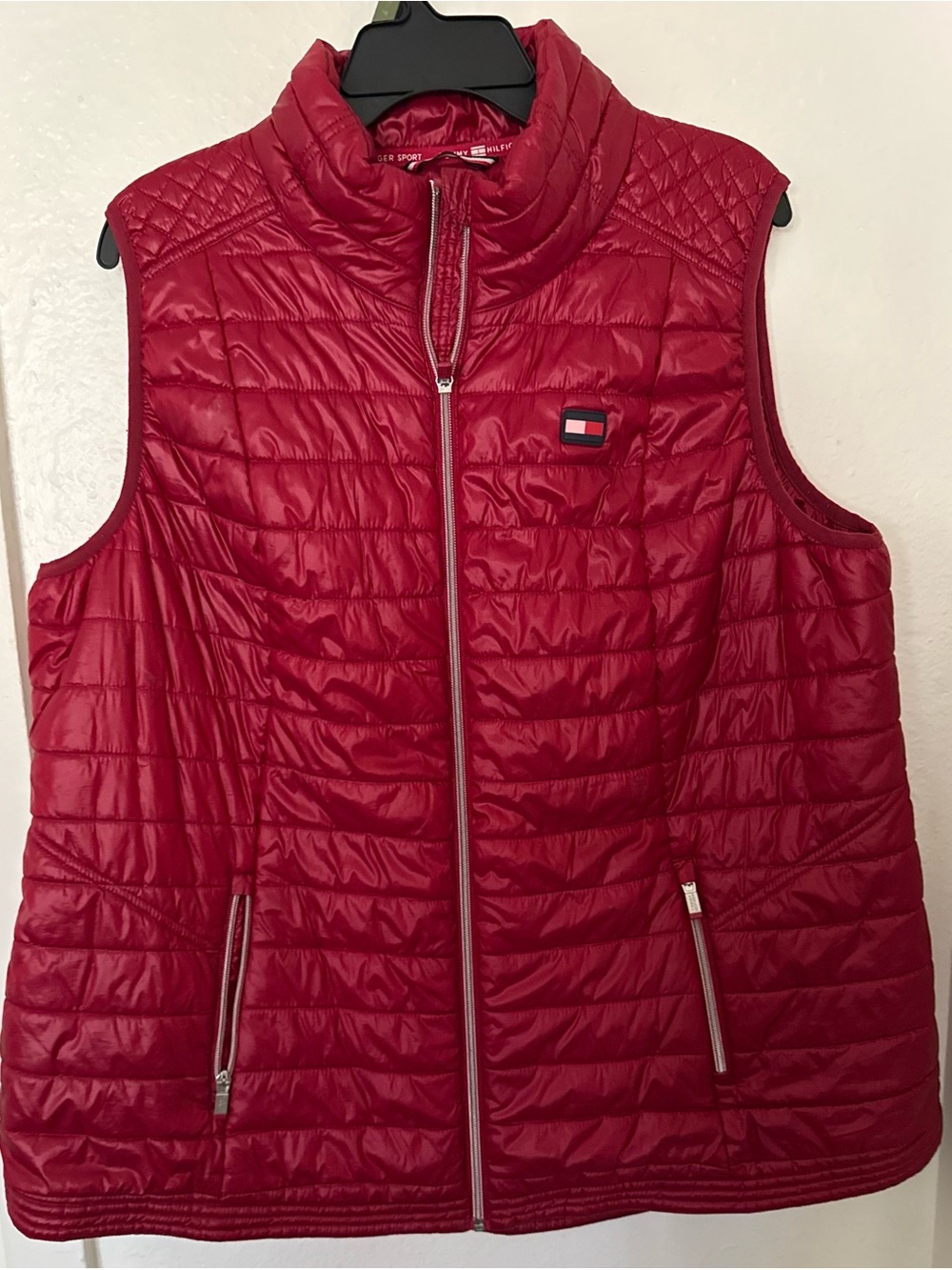 Tommy Hilfiger Sport Women’s 3XL Red Quilted Puffer Vest Full Zip Lightweight